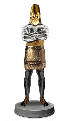 The statue in Nebuchadnezzar's dream that had a golden head, chest and arms of silver, waist and thighs of bronze, legs of iron, and feet of iron and clay
