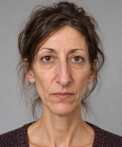 skinny faced woman